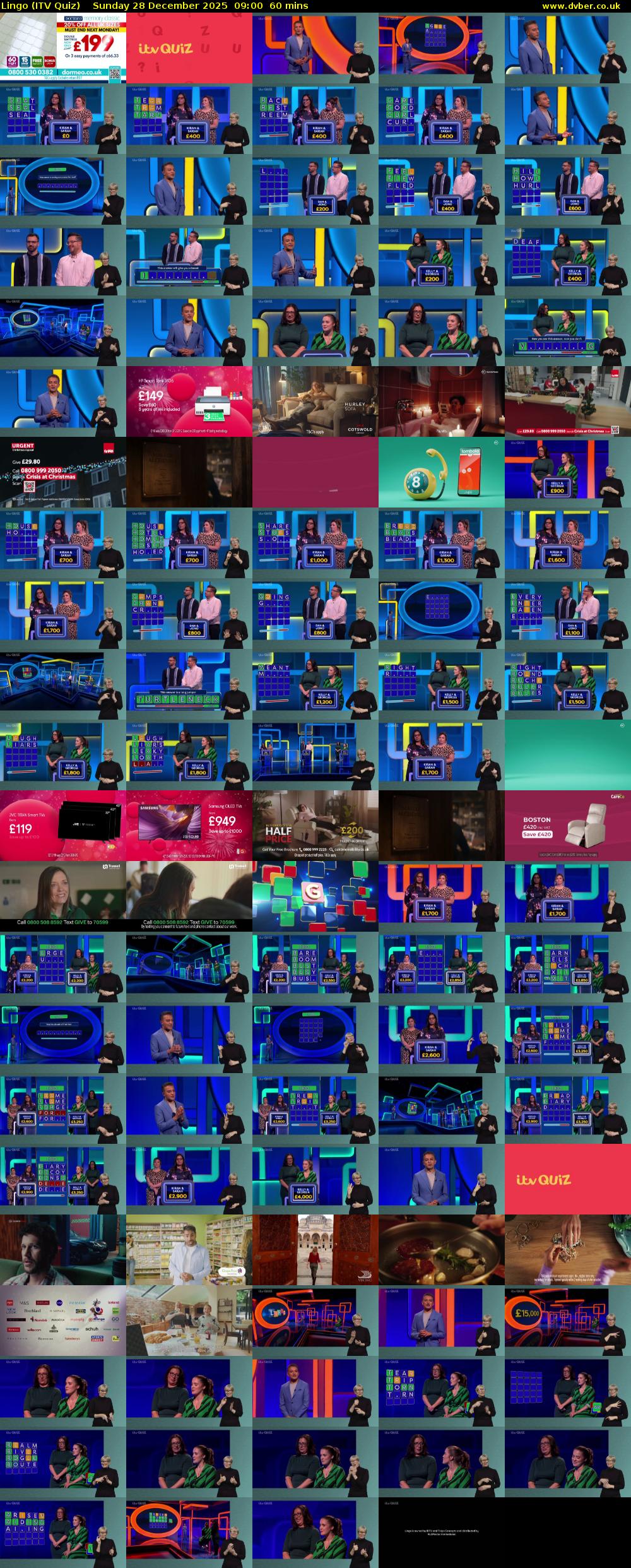 Lingo (ITV Quiz) Sunday 28 December 2025 09:00 - 10:00