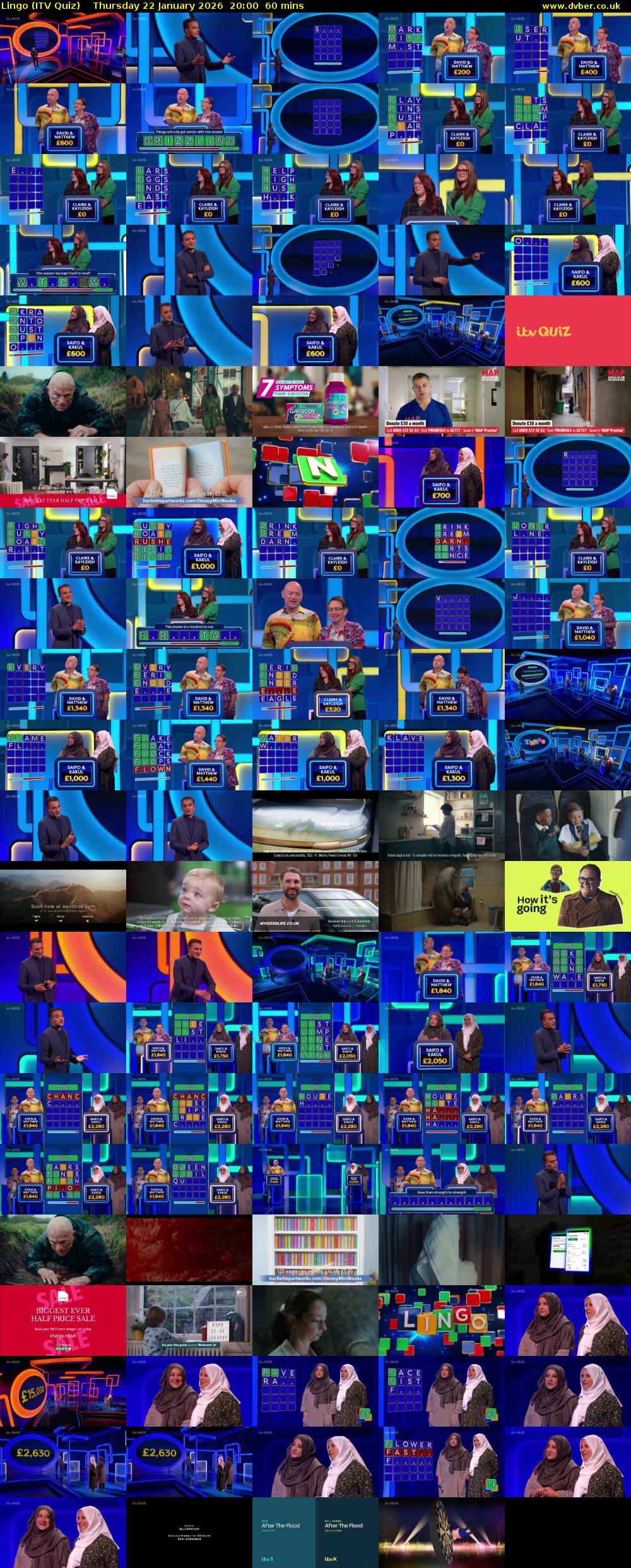 Lingo (ITV Quiz) Thursday 22 January 2026 20:00 - 21:00
