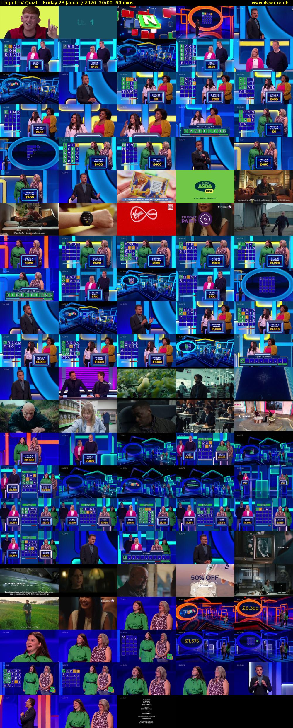 Lingo (ITV Quiz) Friday 23 January 2026 20:00 - 21:00