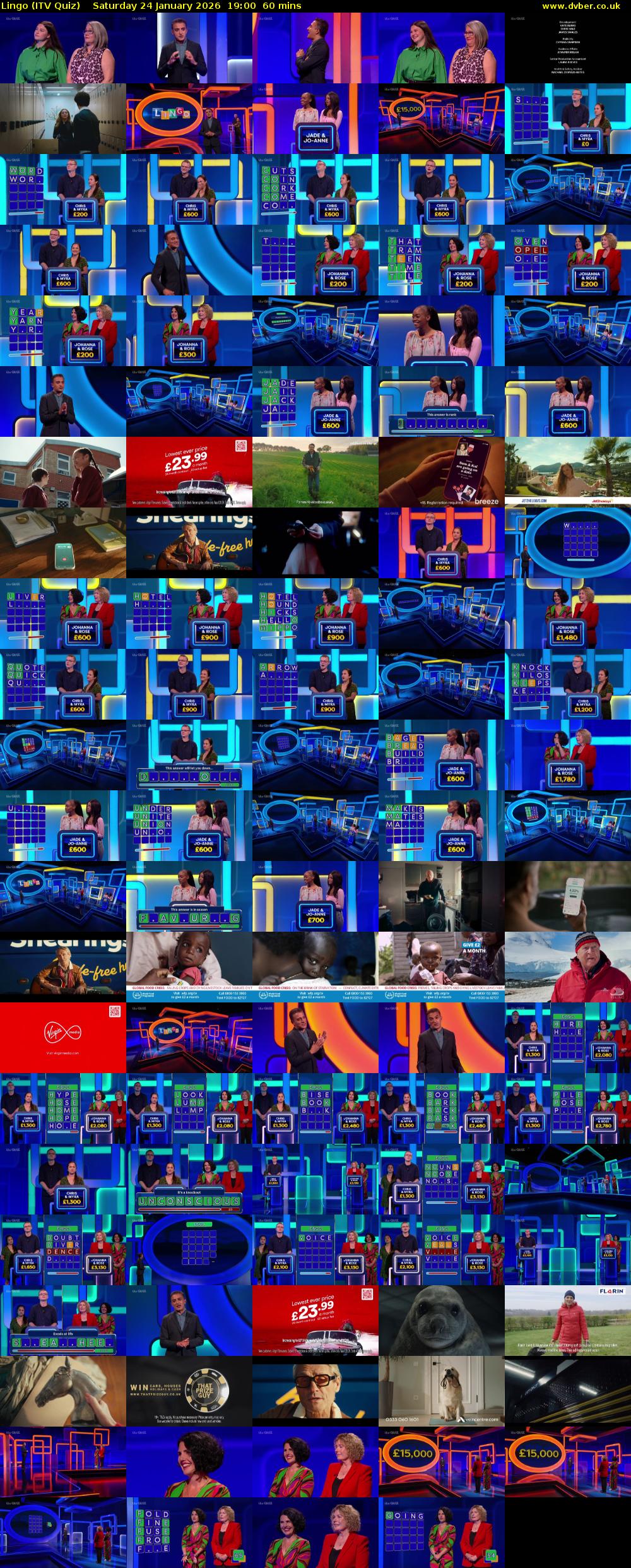 Lingo (ITV Quiz) Saturday 24 January 2026 19:00 - 20:00
