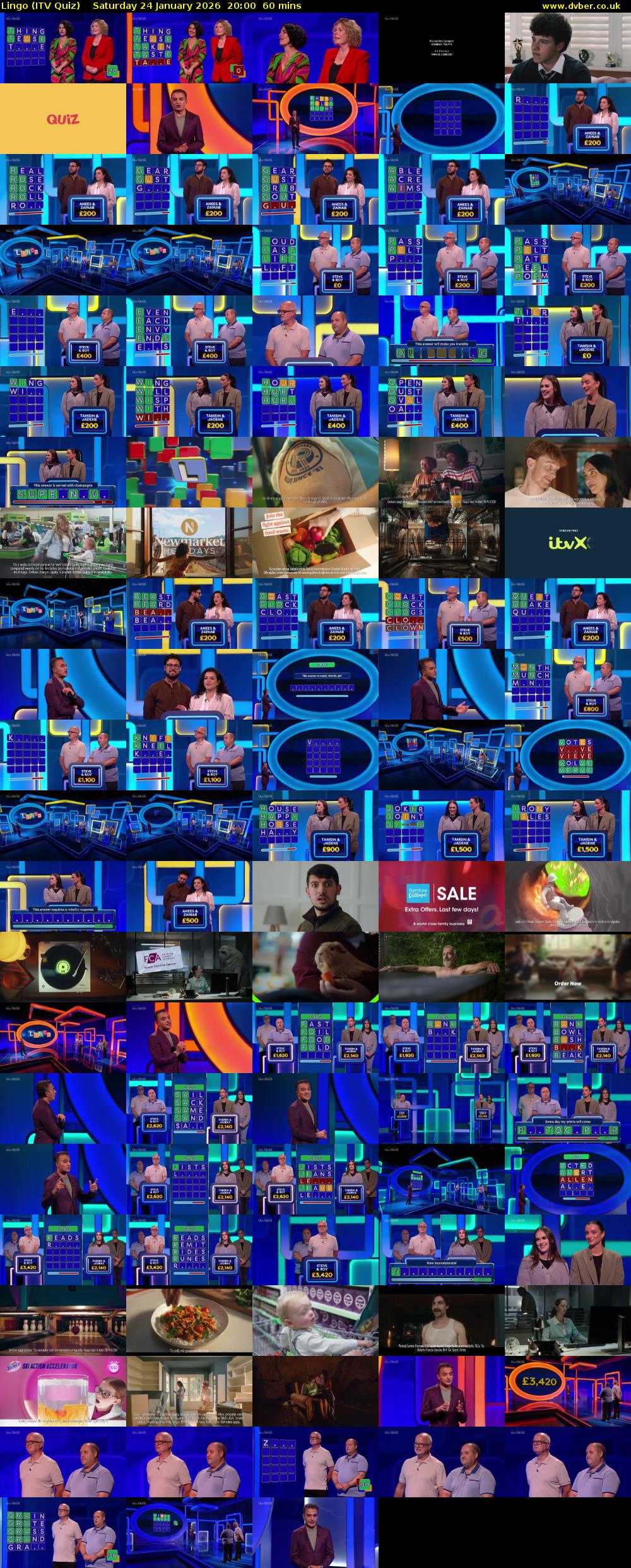 Lingo (ITV Quiz) Saturday 24 January 2026 20:00 - 21:00