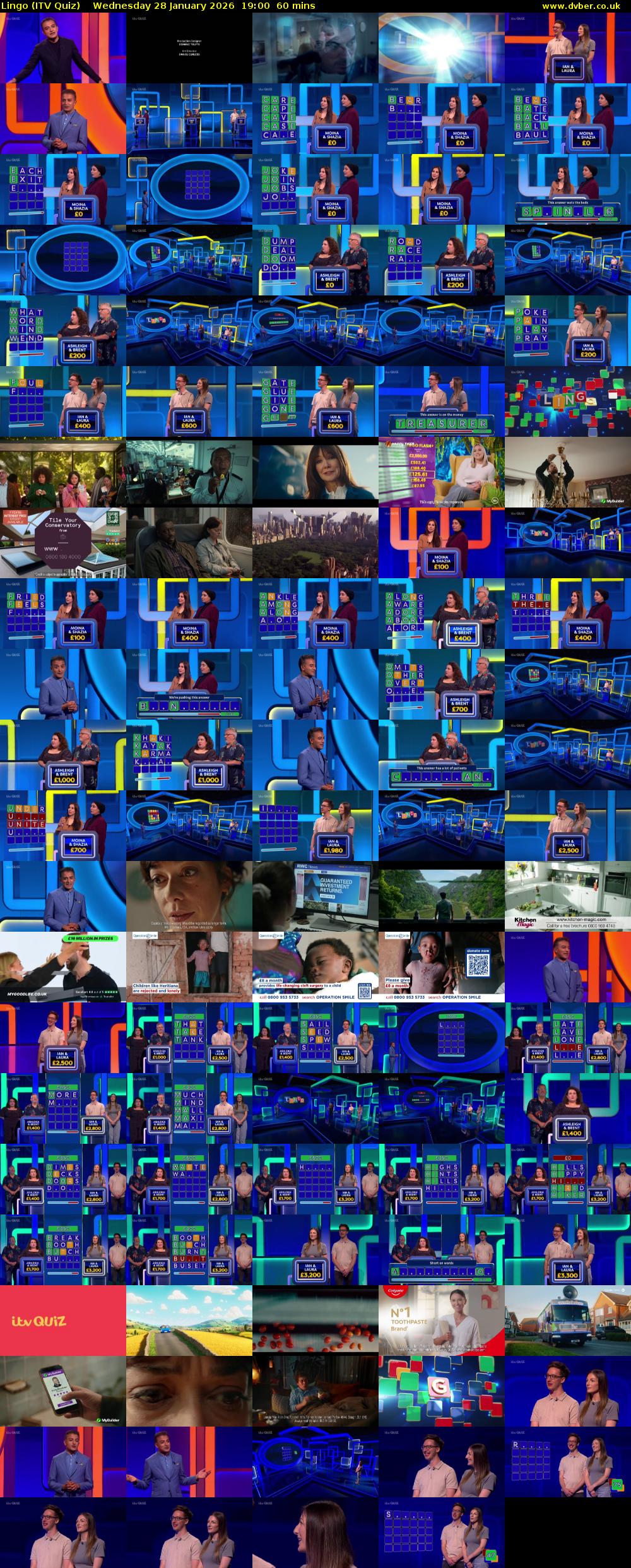 Lingo (ITV Quiz) Wednesday 28 January 2026 19:00 - 20:00