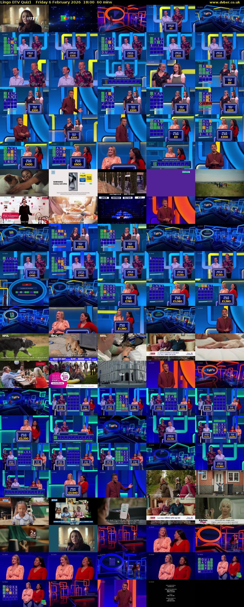 Lingo (ITV Quiz) Friday 6 February 2026 18:00 - 19:00
