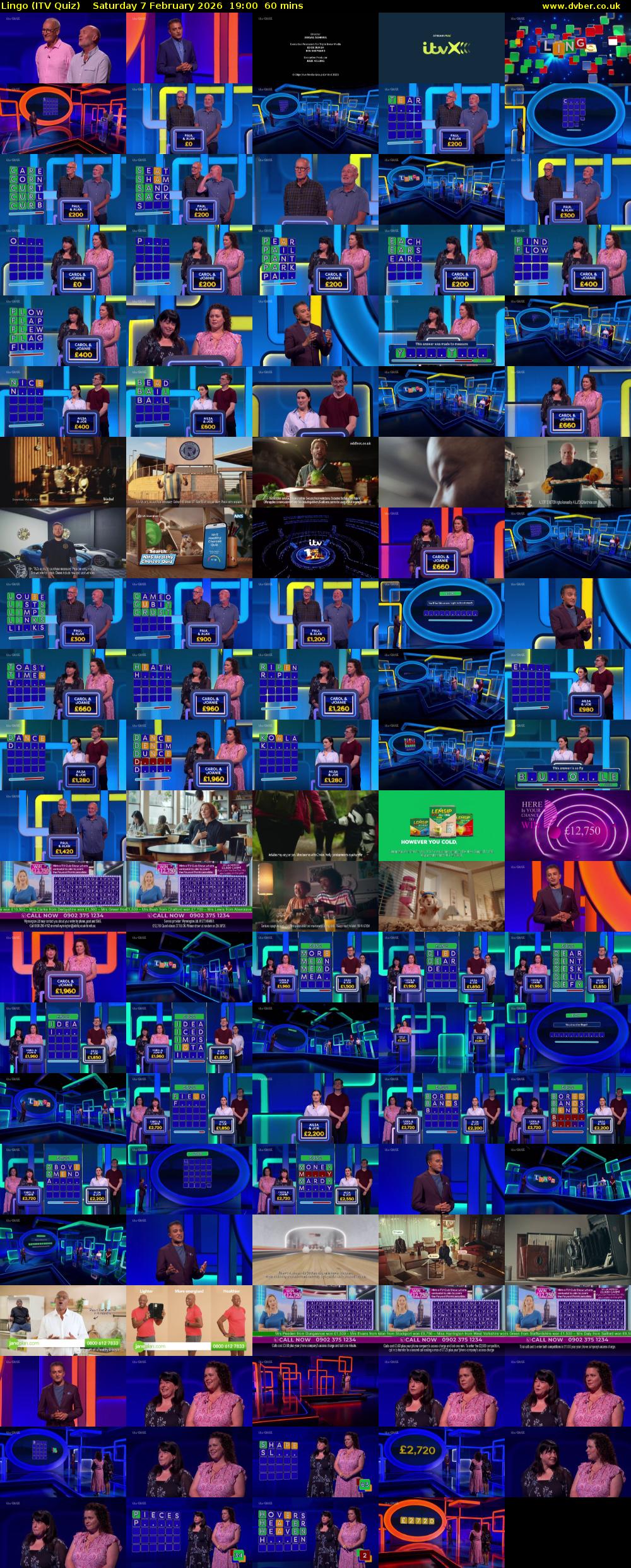 Lingo (ITV Quiz) Saturday 7 February 2026 19:00 - 20:00