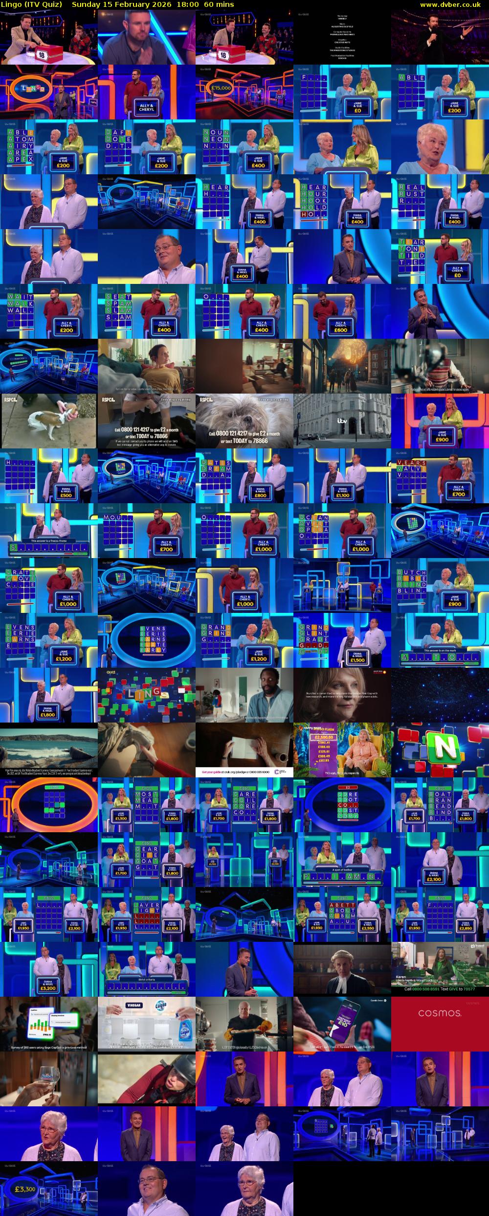 Lingo (ITV Quiz) Sunday 15 February 2026 18:00 - 19:00