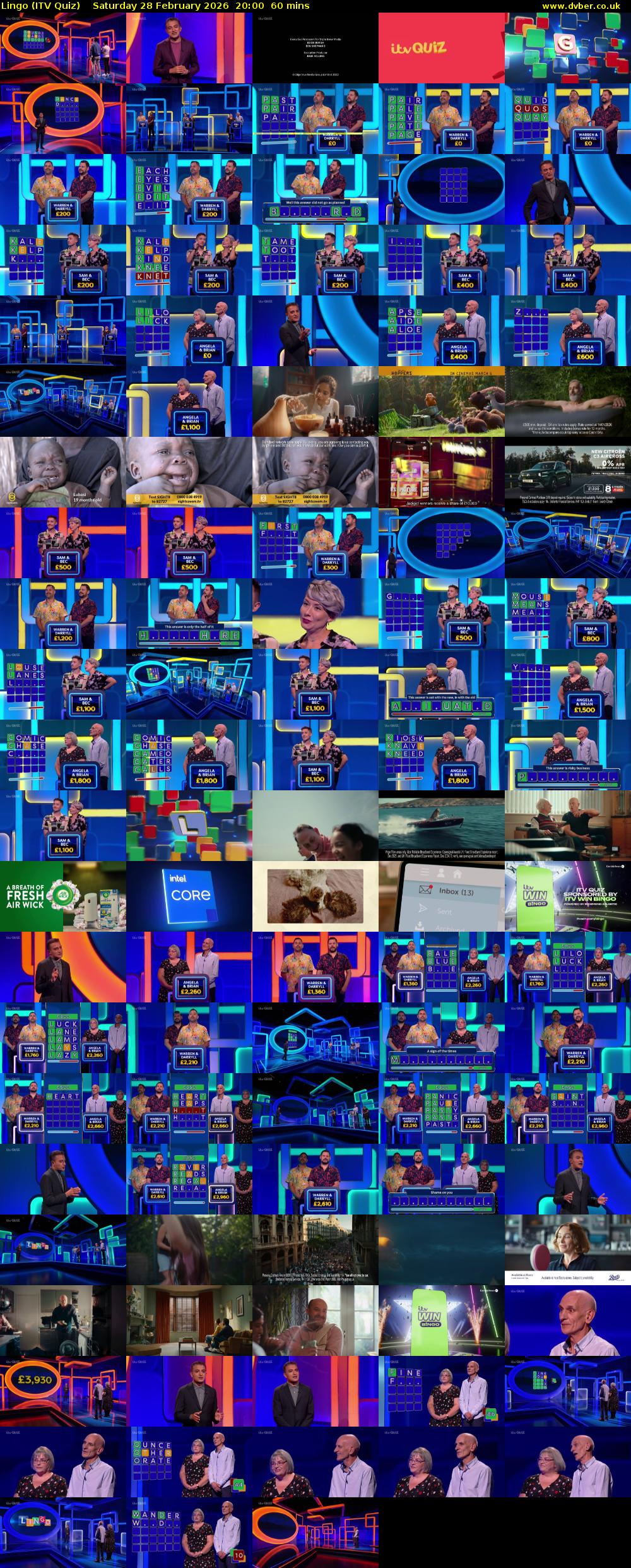 Lingo (ITV Quiz) Saturday 28 February 2026 20:00 - 21:00