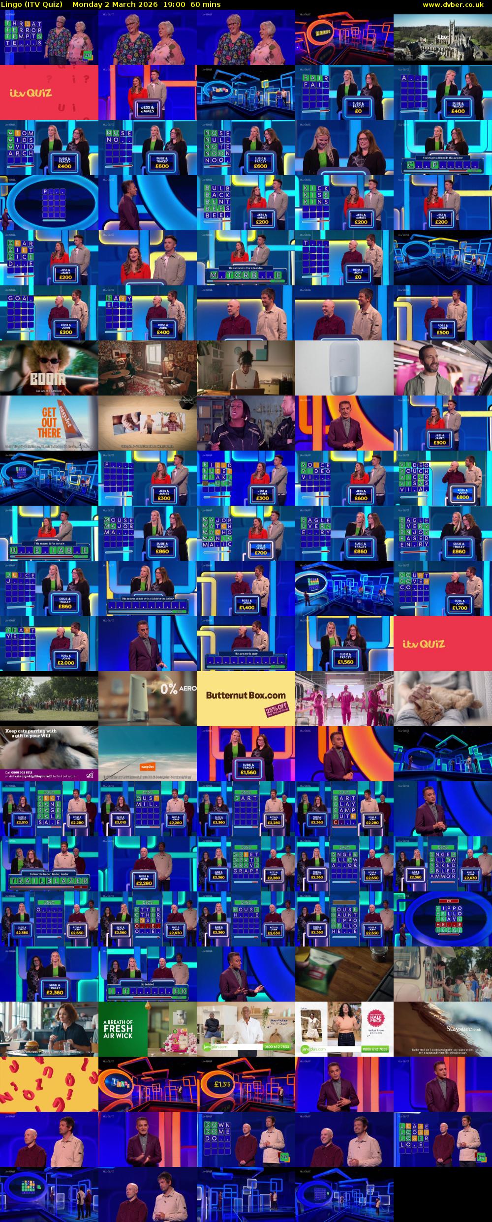 Lingo (ITV Quiz) Monday 2 March 2026 19:00 - 20:00