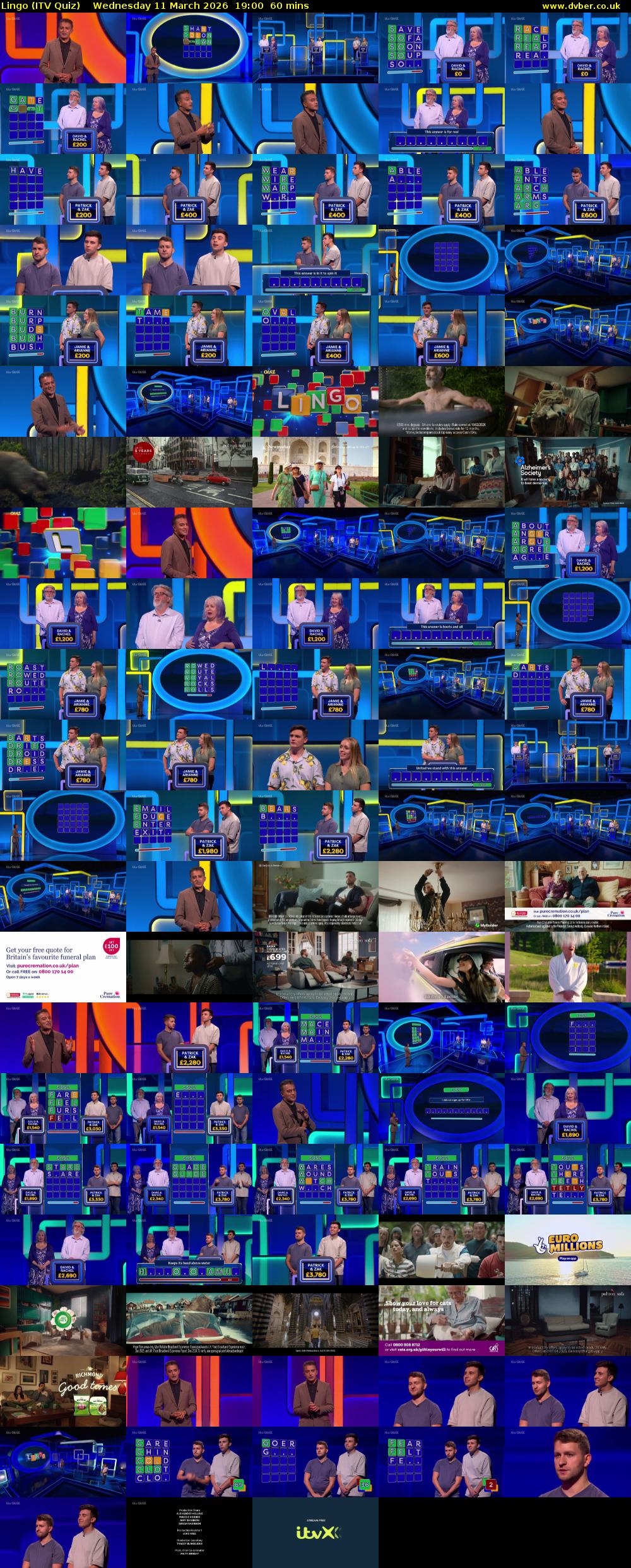 Lingo (ITV Quiz) Wednesday 11 March 2026 19:00 - 20:00