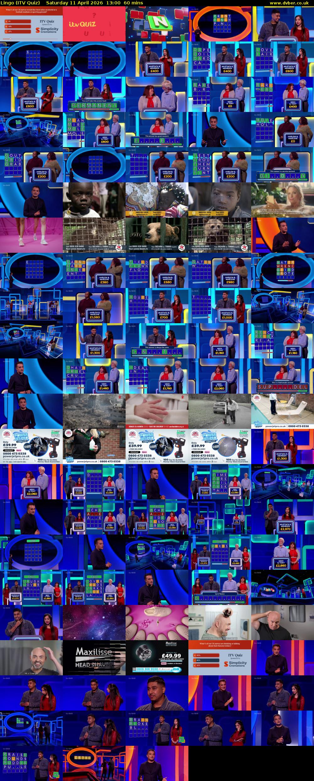 Lingo (ITV Quiz) Saturday 11 April 2026 13:00 - 14:00