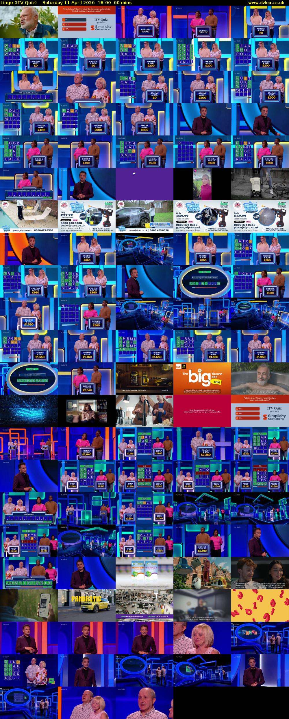 Lingo (ITV Quiz) Saturday 11 April 2026 18:00 - 19:00