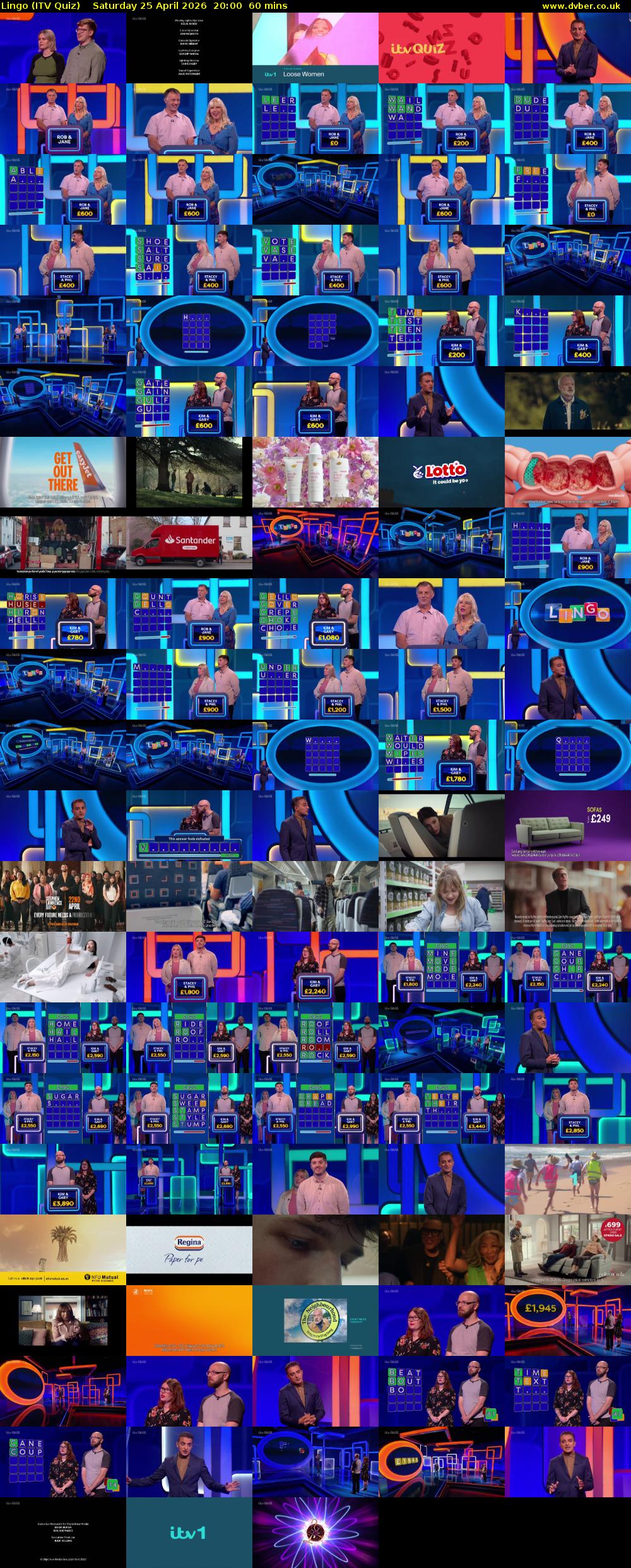 Lingo (ITV Quiz) Saturday 25 April 2026 20:00 - 21:00