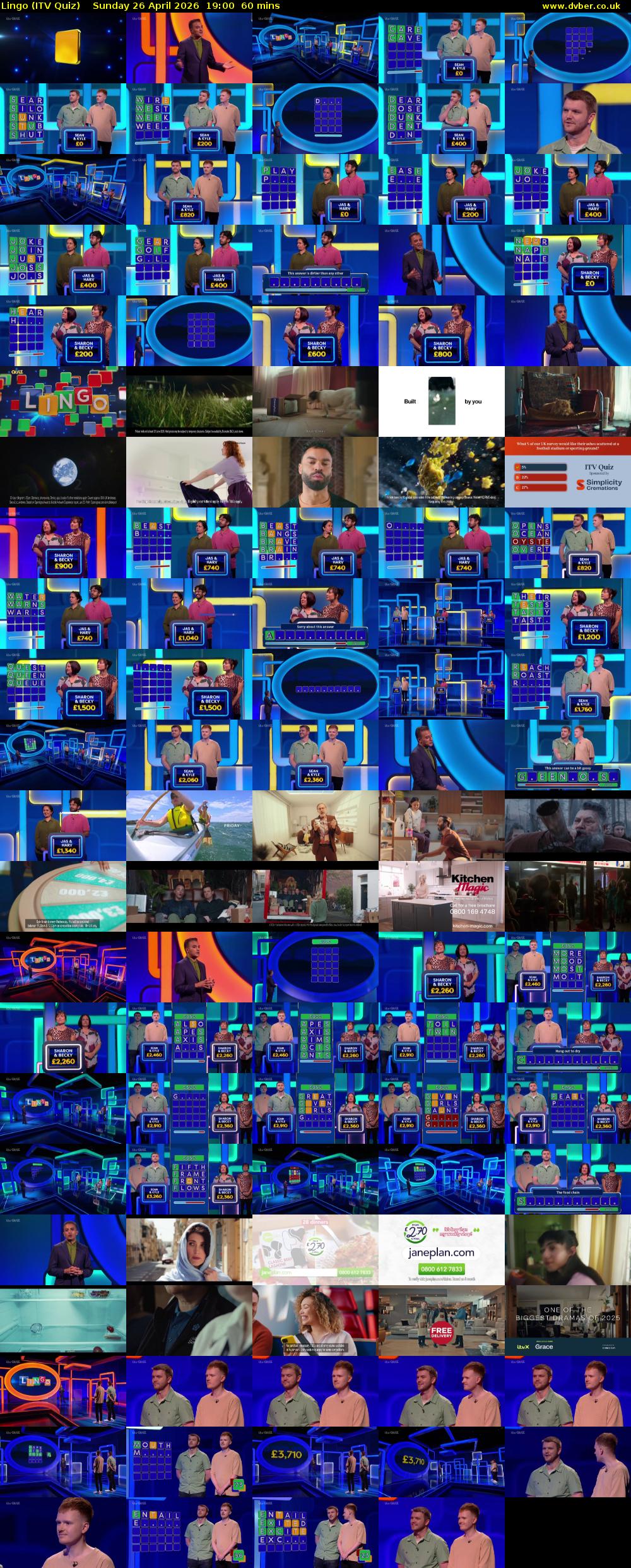 Lingo (ITV Quiz) Sunday 26 April 2026 19:00 - 20:00