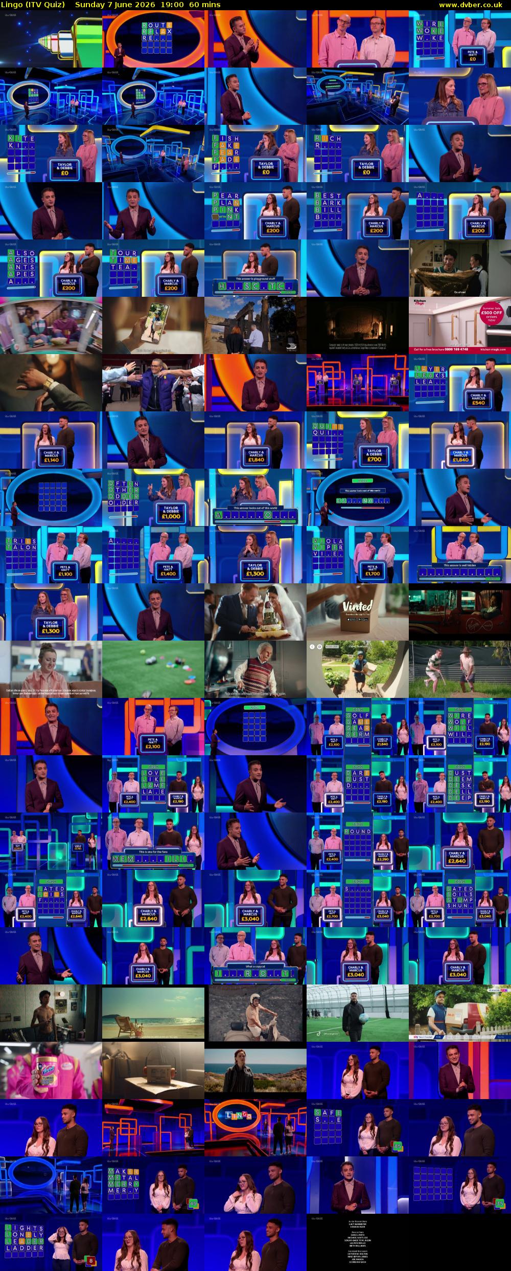 Lingo (ITV Quiz) Sunday 7 June 2026 19:00 - 20:00