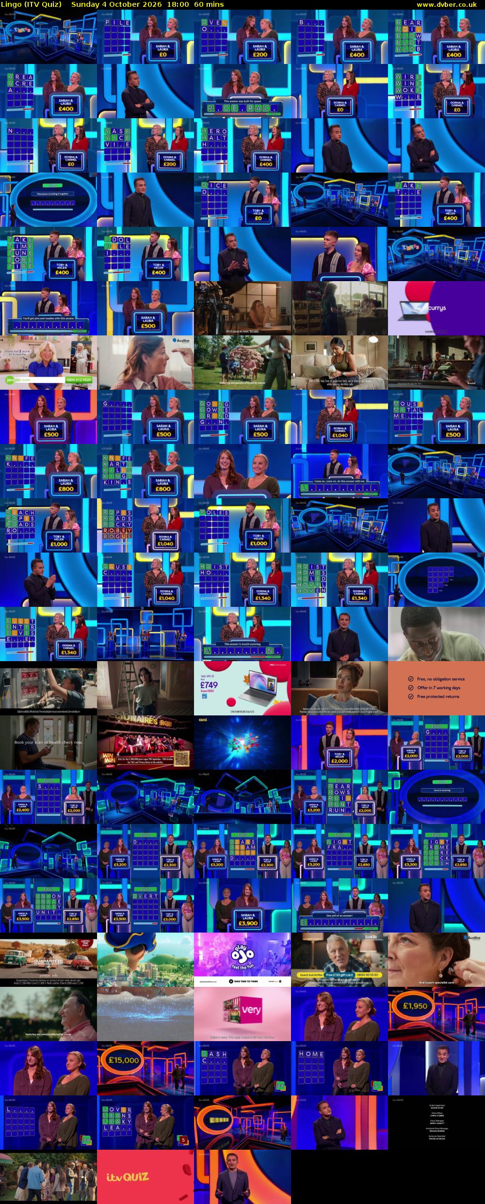Lingo (ITV Quiz) Sunday 4 October 2026 18:00 - 19:00