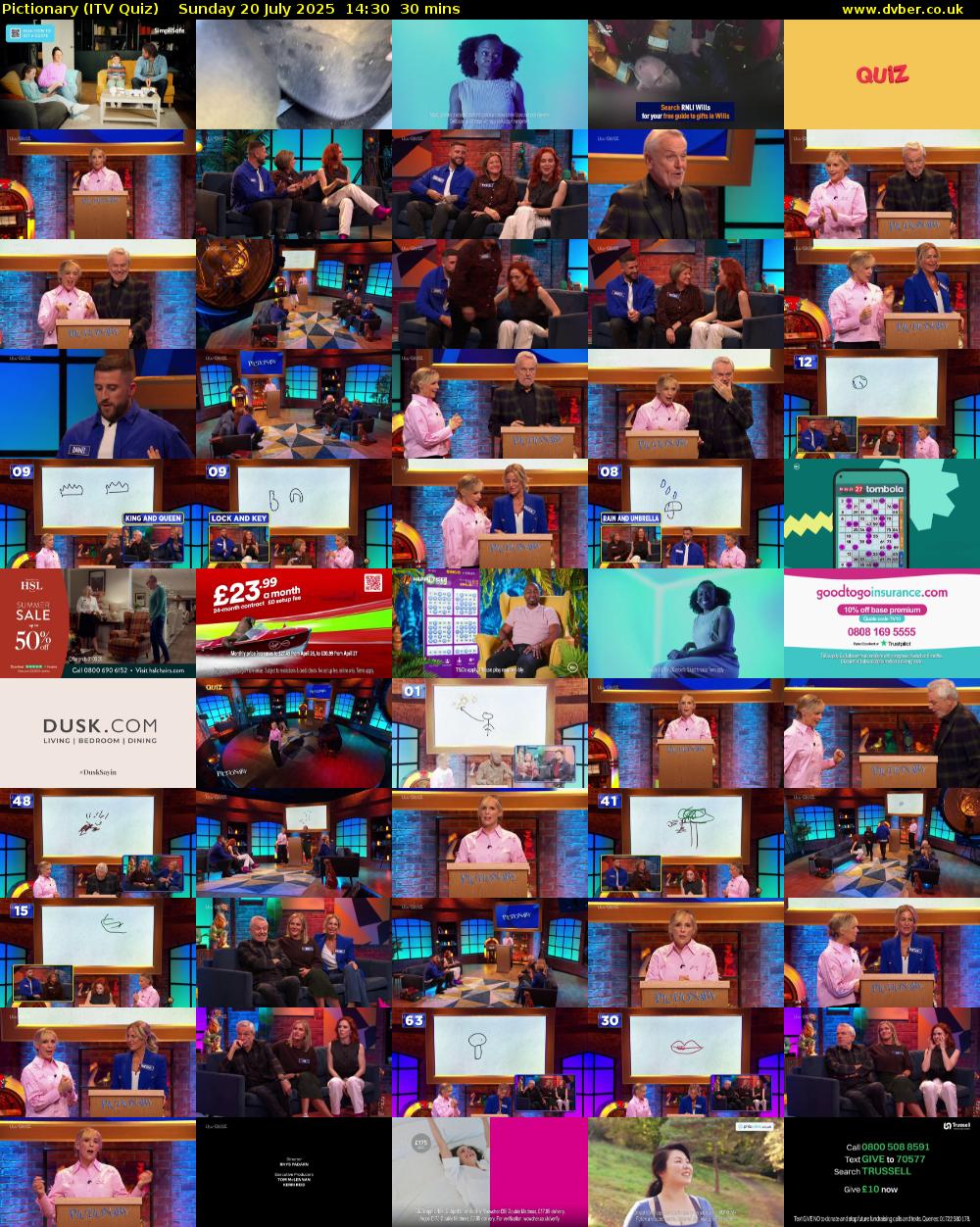 Pictionary (ITV Quiz) Sunday 20 July 2025 14:30 - 15:00