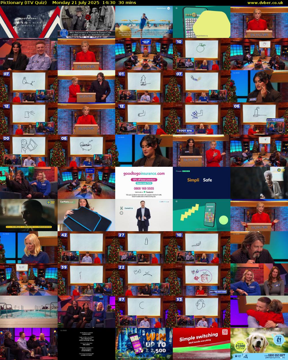 Pictionary (ITV Quiz) Monday 21 July 2025 14:30 - 15:00