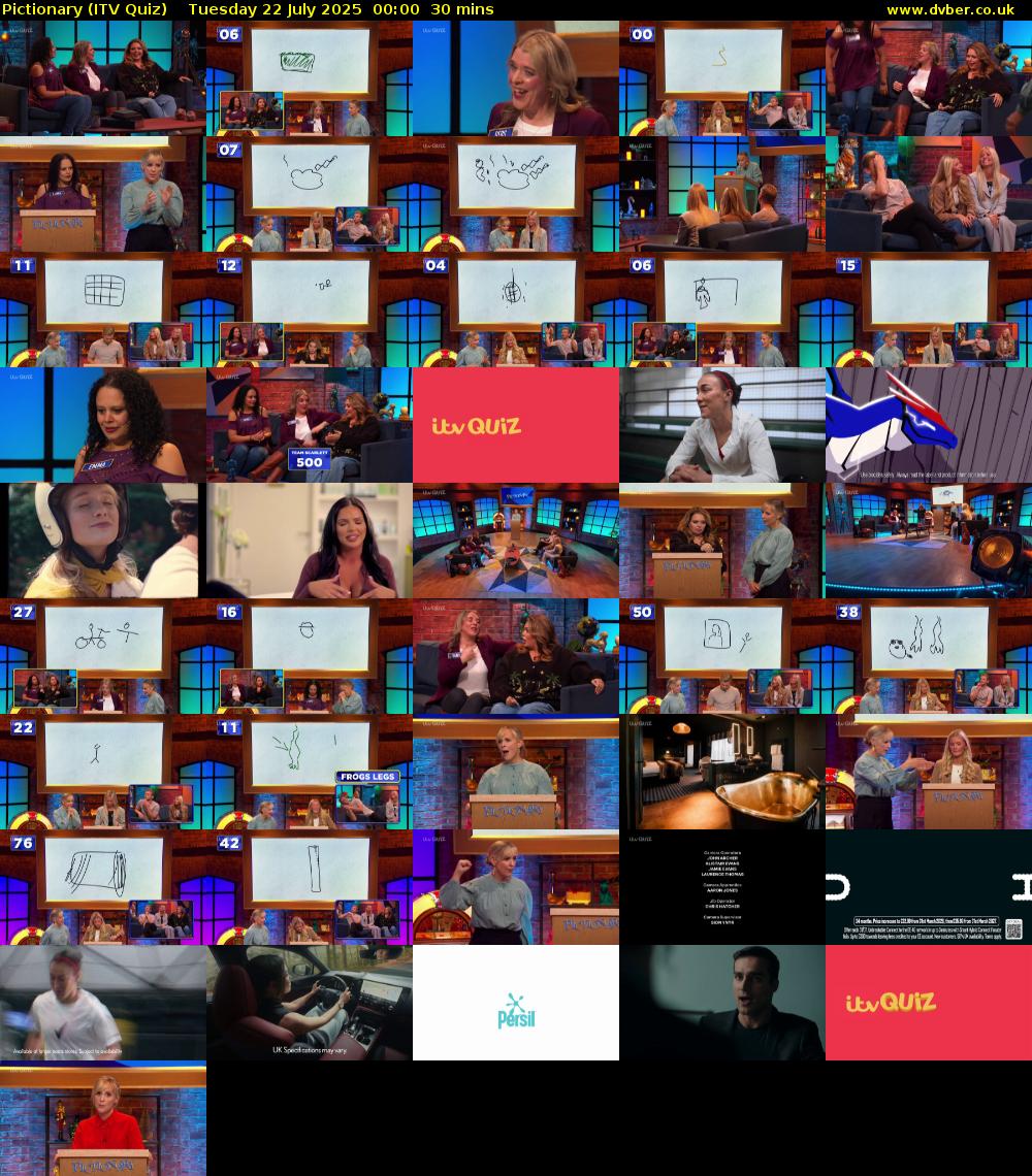 Pictionary (ITV Quiz) Tuesday 22 July 2025 00:00 - 00:30
