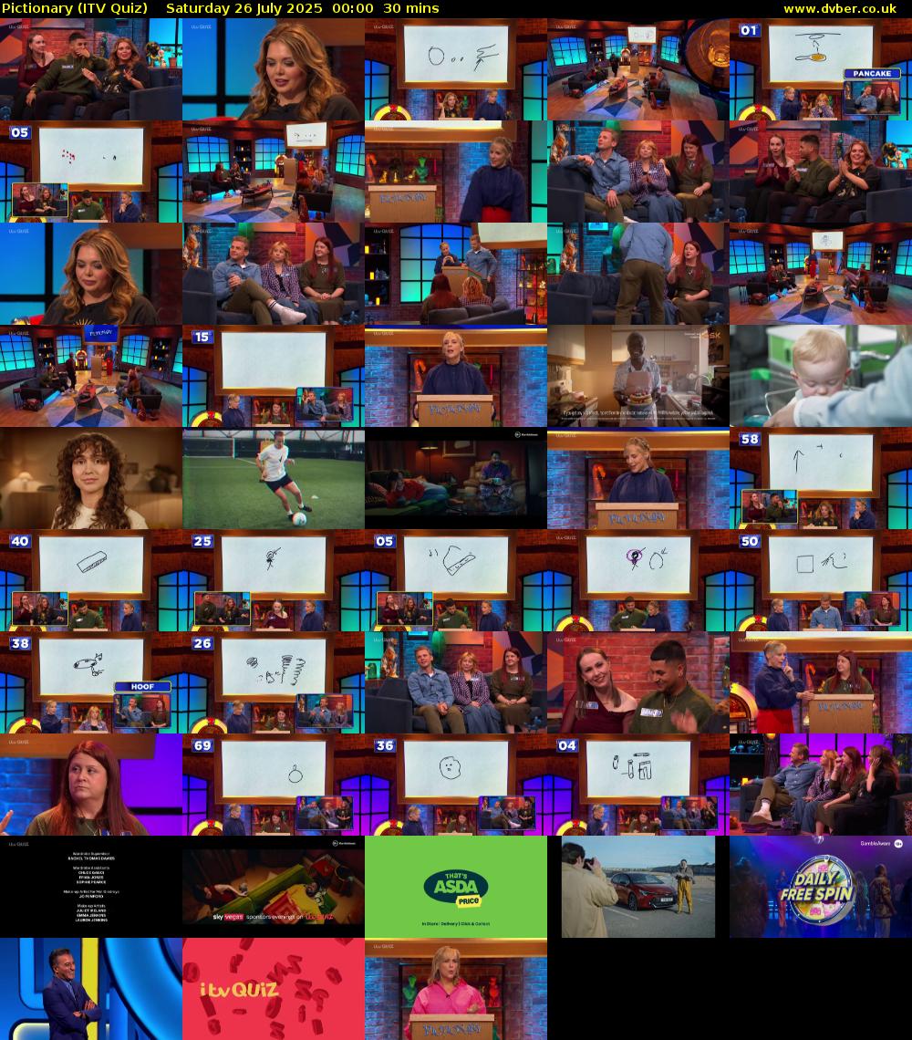 Pictionary (ITV Quiz) Saturday 26 July 2025 00:00 - 00:30