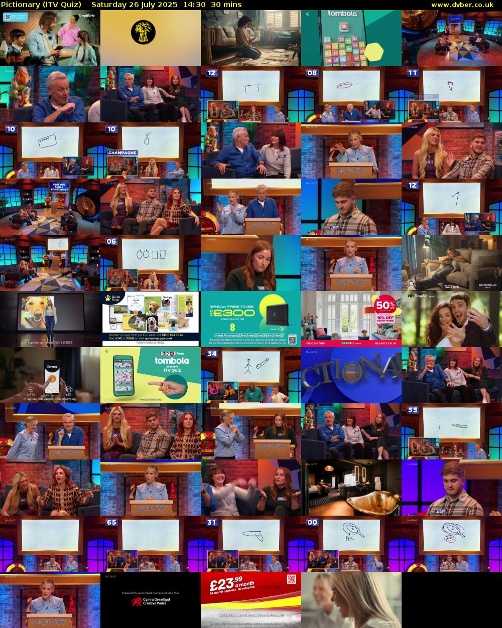 Pictionary (ITV Quiz) Saturday 26 July 2025 14:30 - 15:00