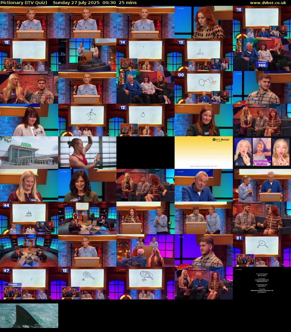 Pictionary (ITV Quiz) Sunday 27 July 2025 00:30 - 00:55