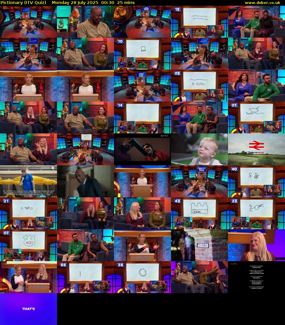 Pictionary (ITV Quiz) Monday 28 July 2025 00:30 - 00:55