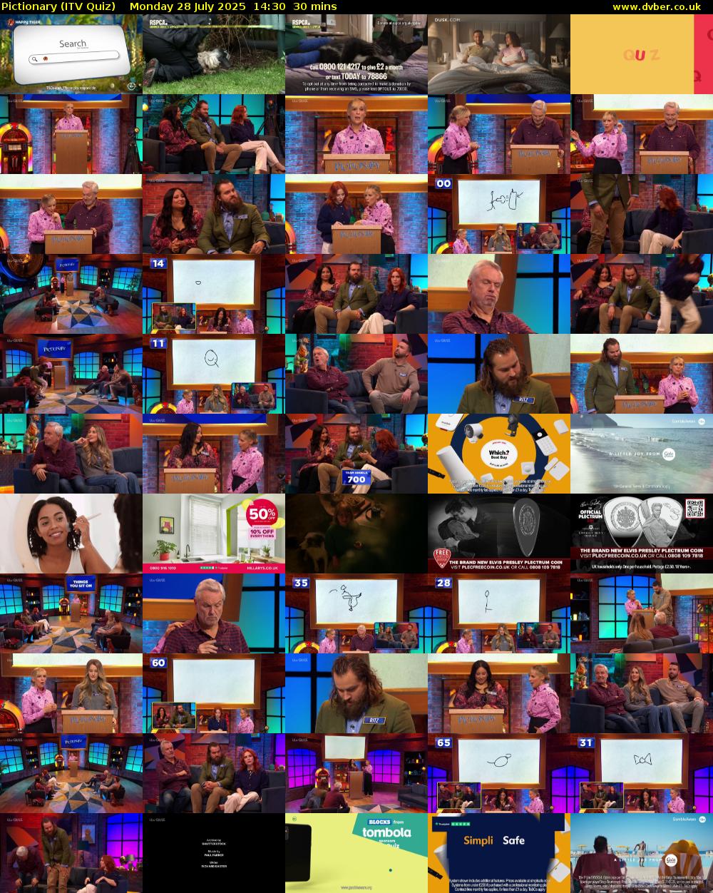 Pictionary (ITV Quiz) Monday 28 July 2025 14:30 - 15:00