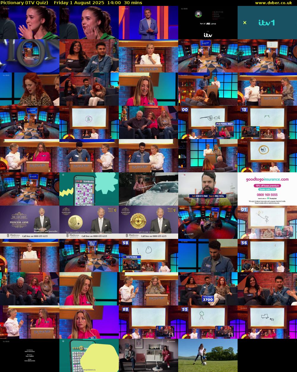 Pictionary (ITV Quiz) Friday 1 August 2025 14:00 - 14:30