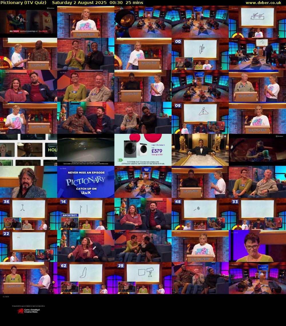 Pictionary (ITV Quiz) Saturday 2 August 2025 00:30 - 00:55