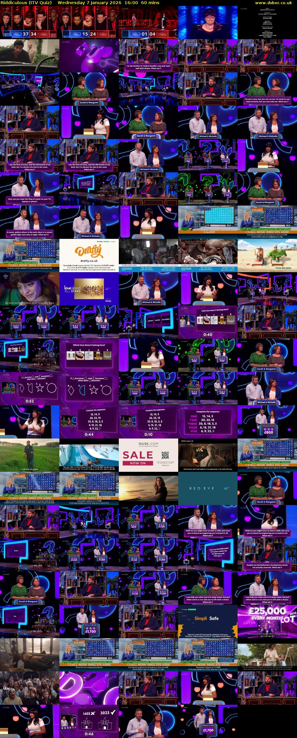 Riddiculous (ITV Quiz) Wednesday 7 January 2026 16:00 - 17:00