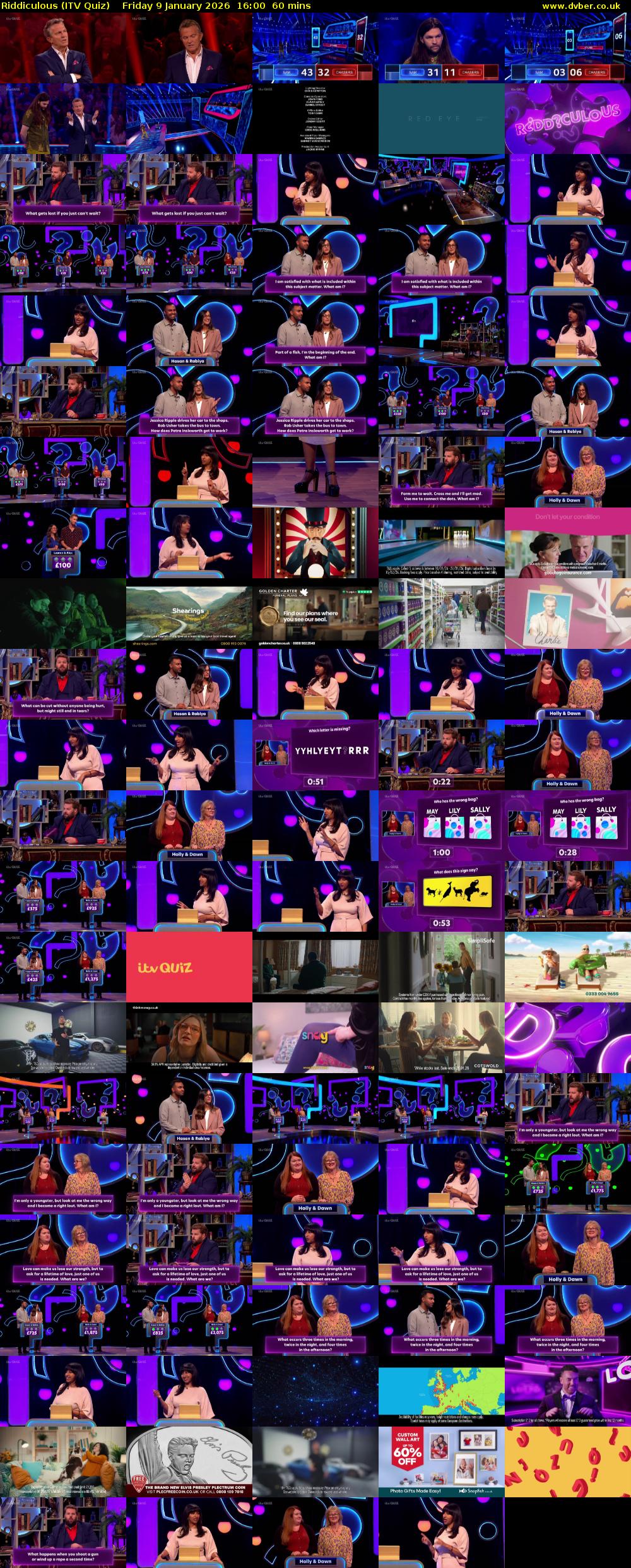 Riddiculous (ITV Quiz) Friday 9 January 2026 16:00 - 17:00