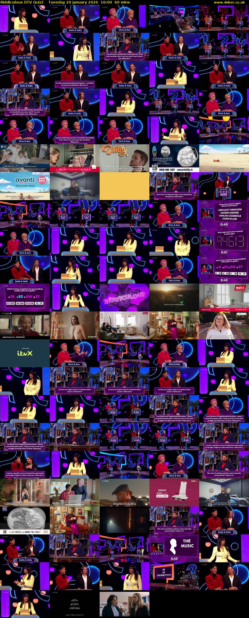 Riddiculous (ITV Quiz) Tuesday 20 January 2026 16:00 - 17:00