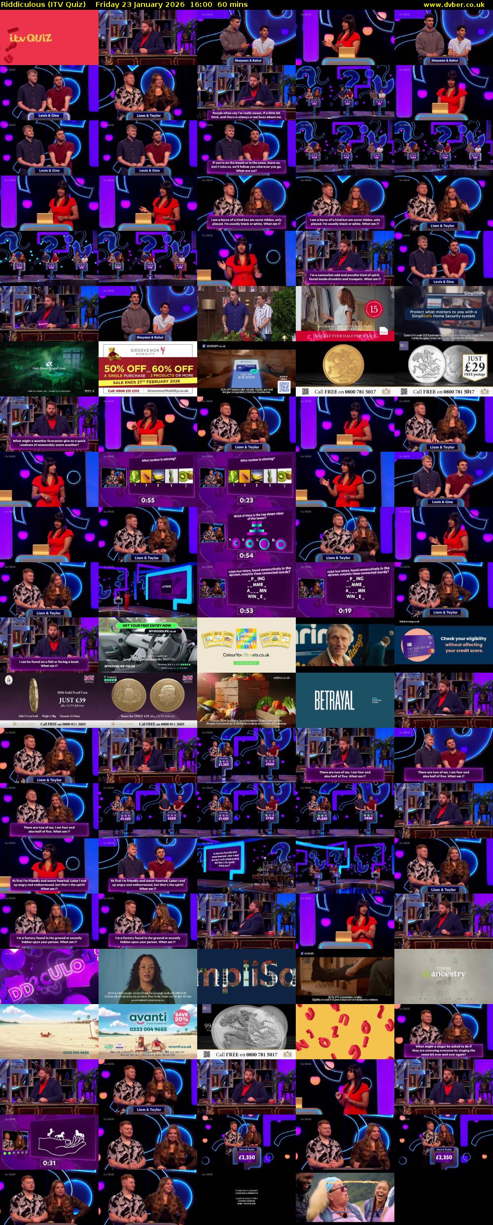 Riddiculous (ITV Quiz) Friday 23 January 2026 16:00 - 17:00