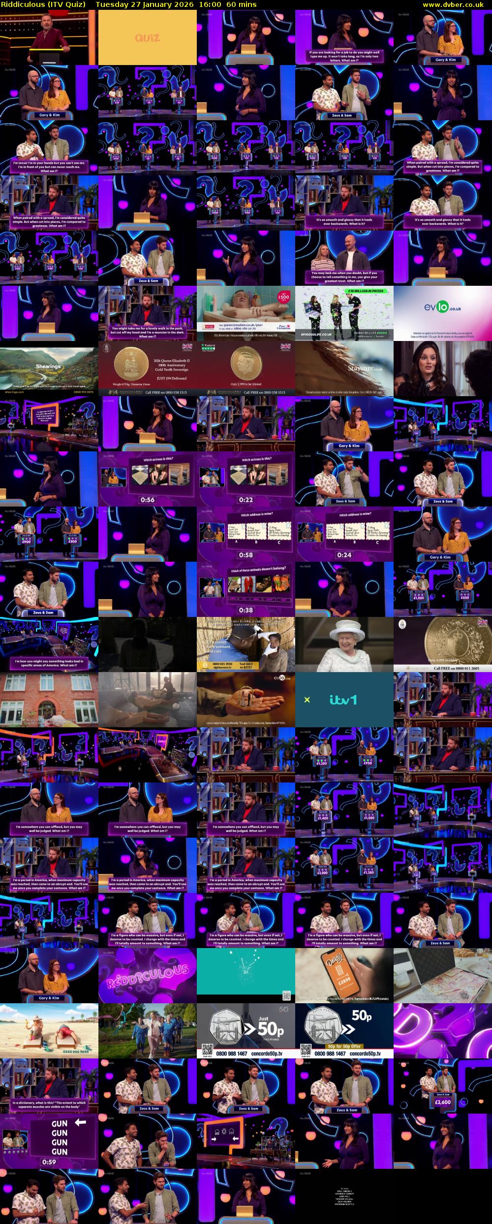 Riddiculous (ITV Quiz) Tuesday 27 January 2026 16:00 - 17:00