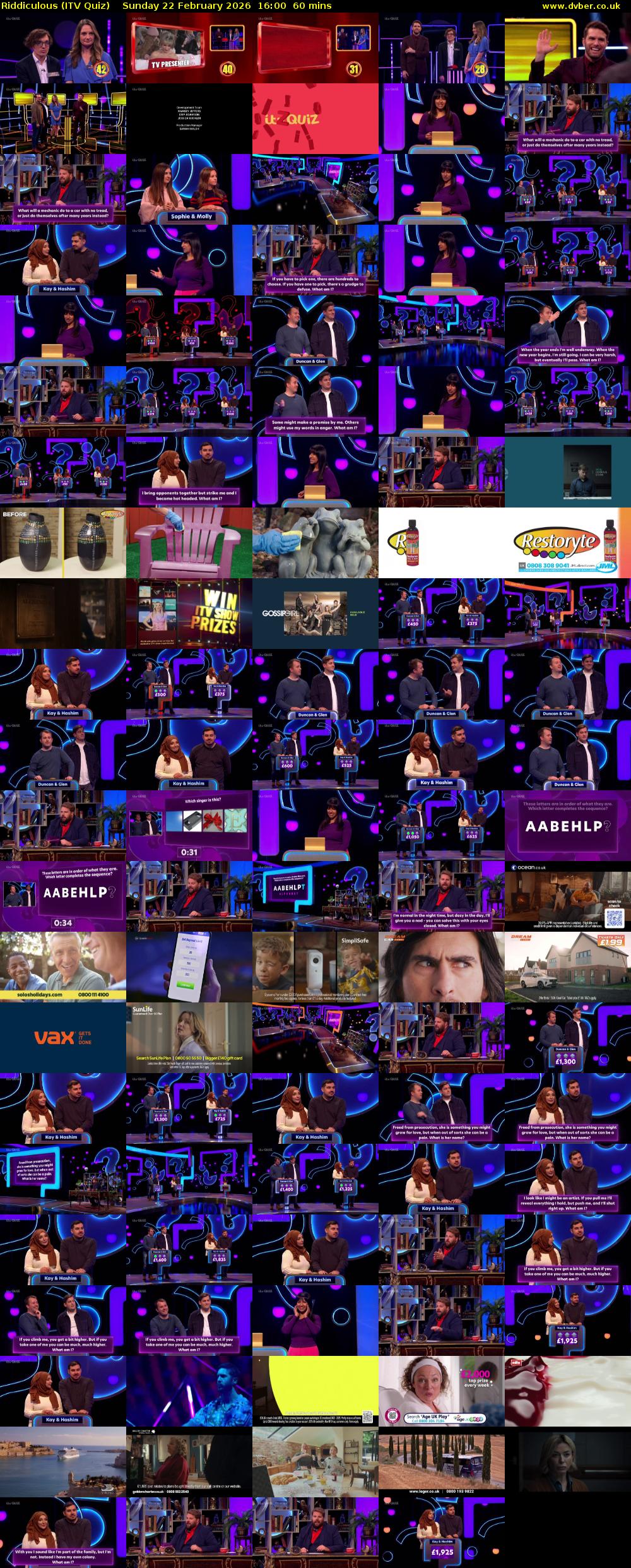 Riddiculous (ITV Quiz) Sunday 22 February 2026 16:00 - 17:00
