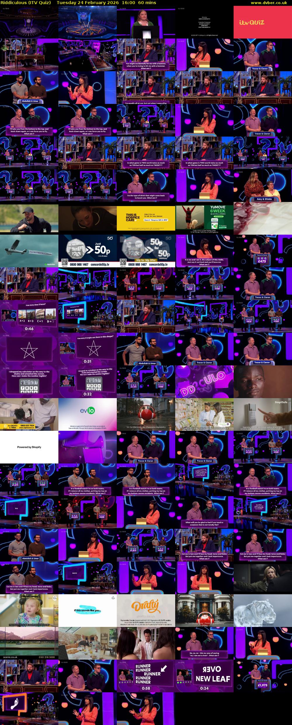 Riddiculous (ITV Quiz) Tuesday 24 February 2026 16:00 - 17:00