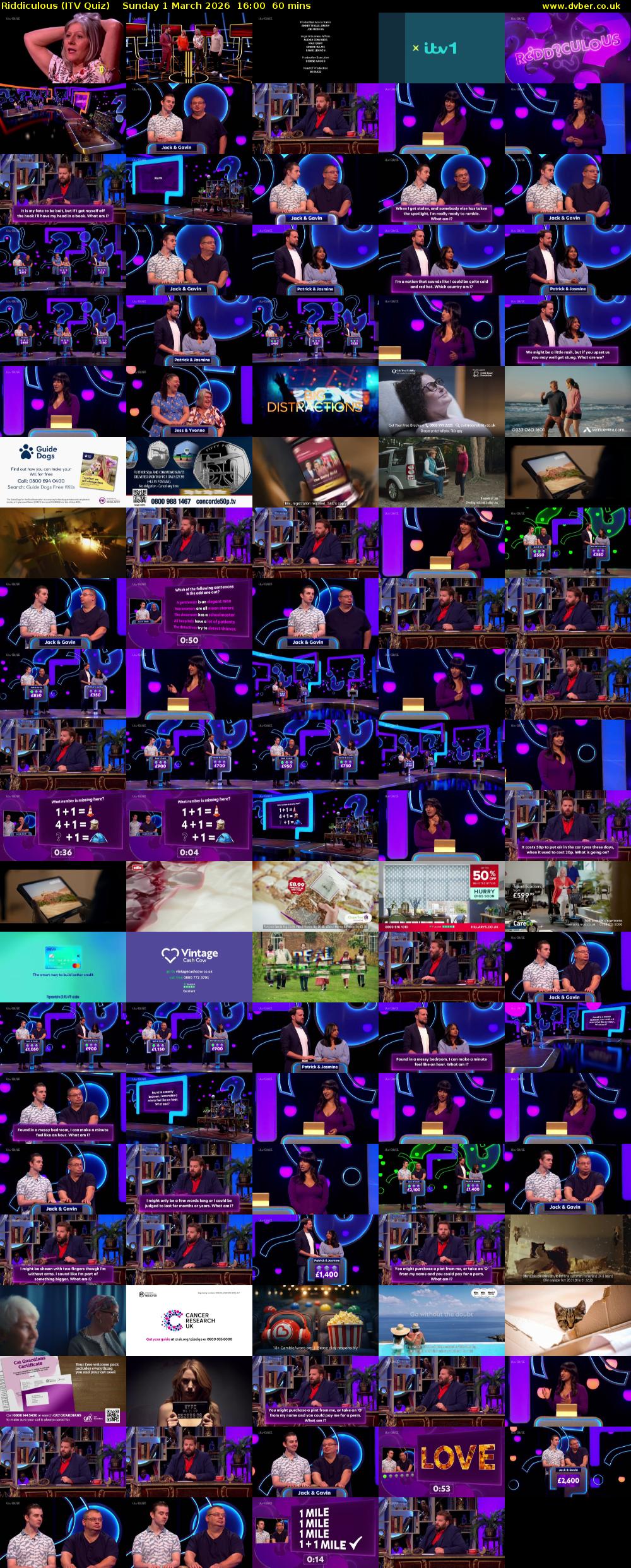 Riddiculous (ITV Quiz) Sunday 1 March 2026 16:00 - 17:00