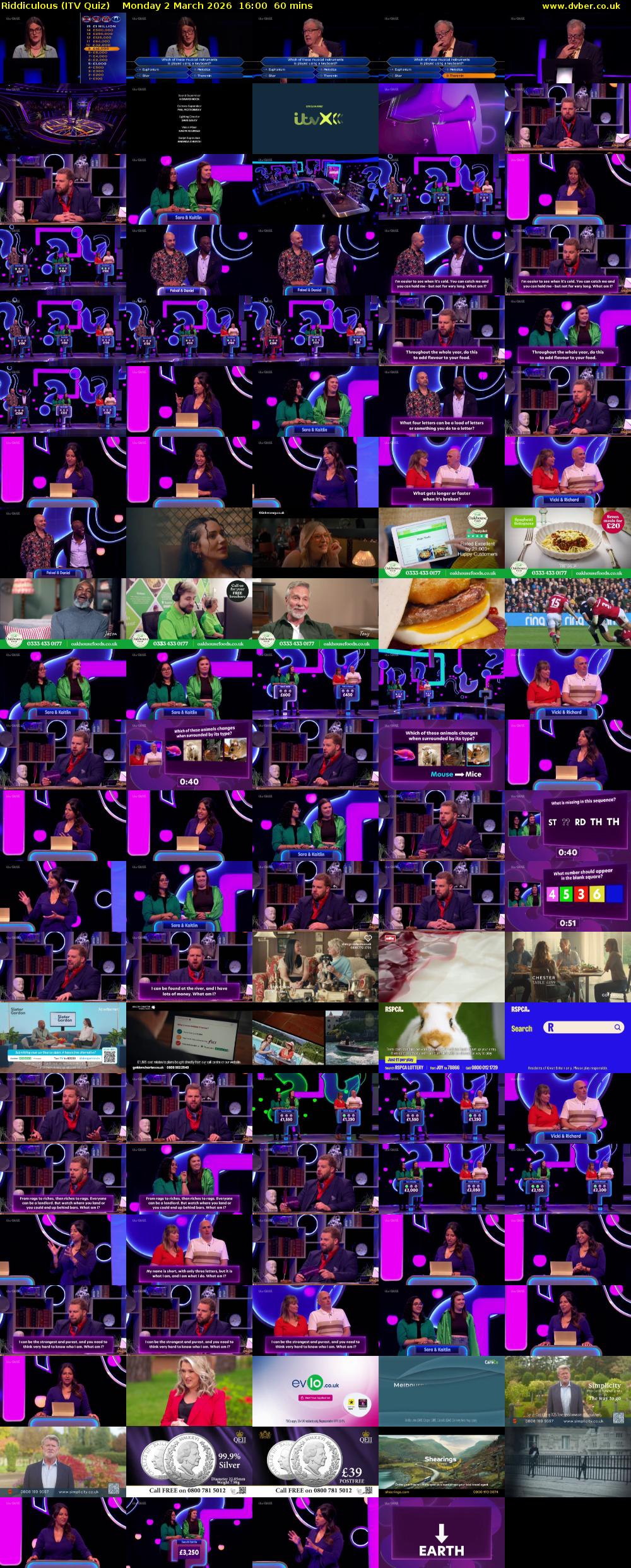 Riddiculous (ITV Quiz) Monday 2 March 2026 16:00 - 17:00