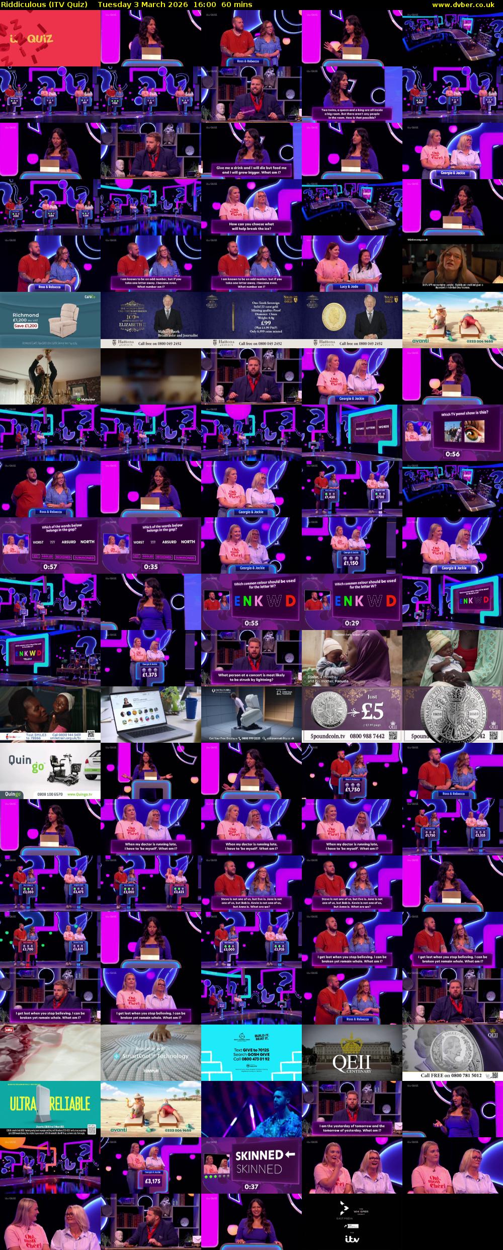 Riddiculous (ITV Quiz) Tuesday 3 March 2026 16:00 - 17:00