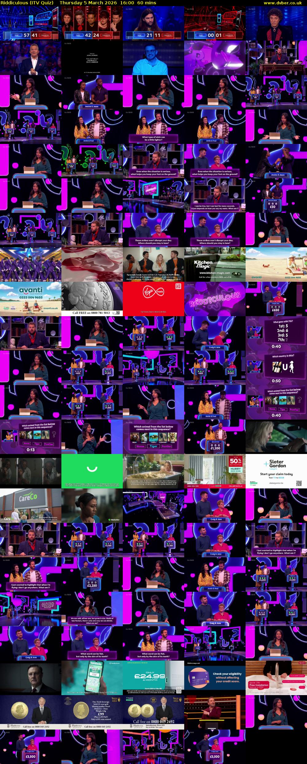 Riddiculous (ITV Quiz) Thursday 5 March 2026 16:00 - 17:00