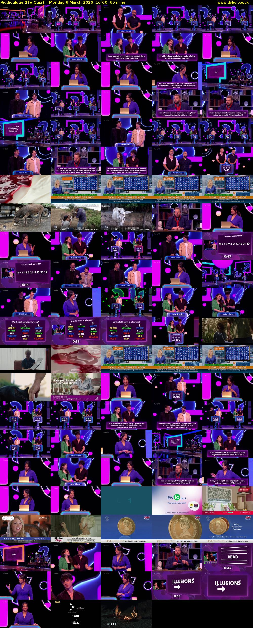 Riddiculous (ITV Quiz) Monday 9 March 2026 16:00 - 17:00