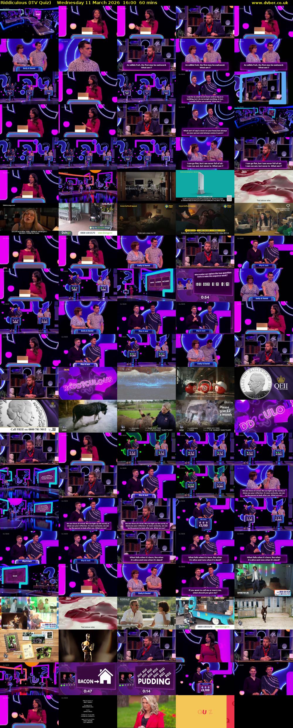 Riddiculous (ITV Quiz) Wednesday 11 March 2026 16:00 - 17:00