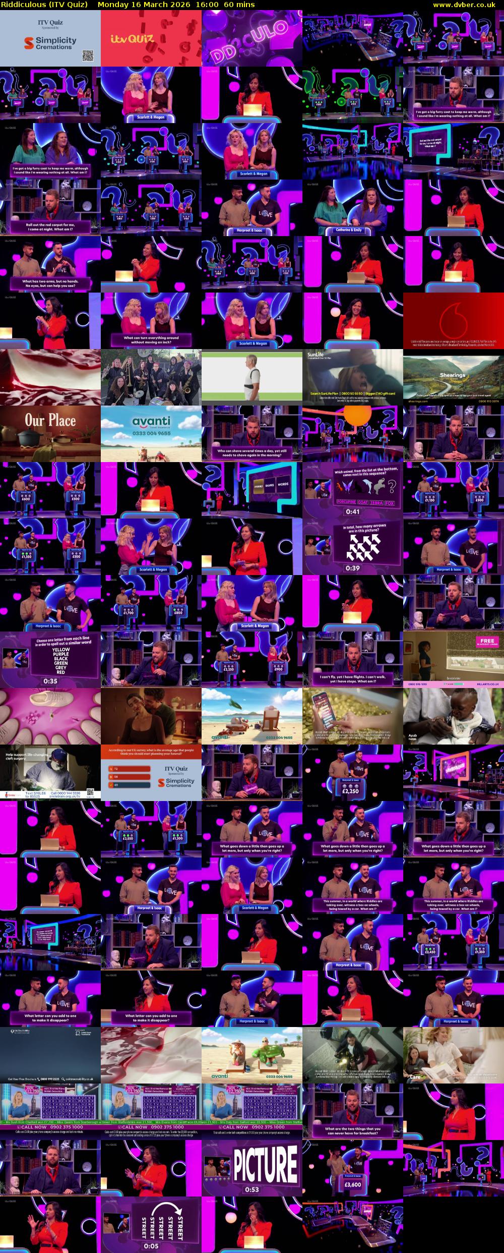 Riddiculous (ITV Quiz) Monday 16 March 2026 16:00 - 17:00