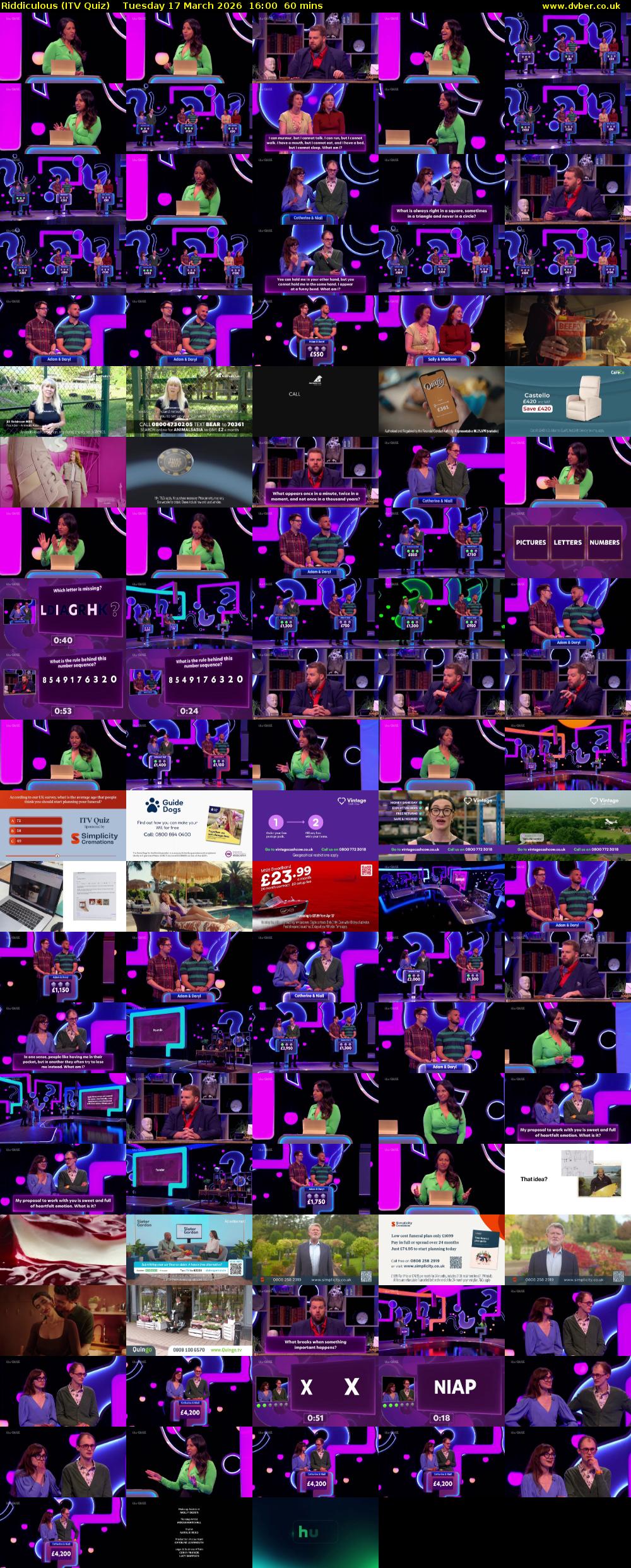 Riddiculous (ITV Quiz) Tuesday 17 March 2026 16:00 - 17:00