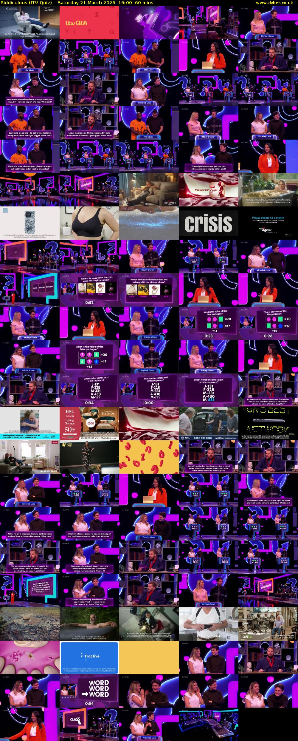 Riddiculous (ITV Quiz) Saturday 21 March 2026 16:00 - 17:00