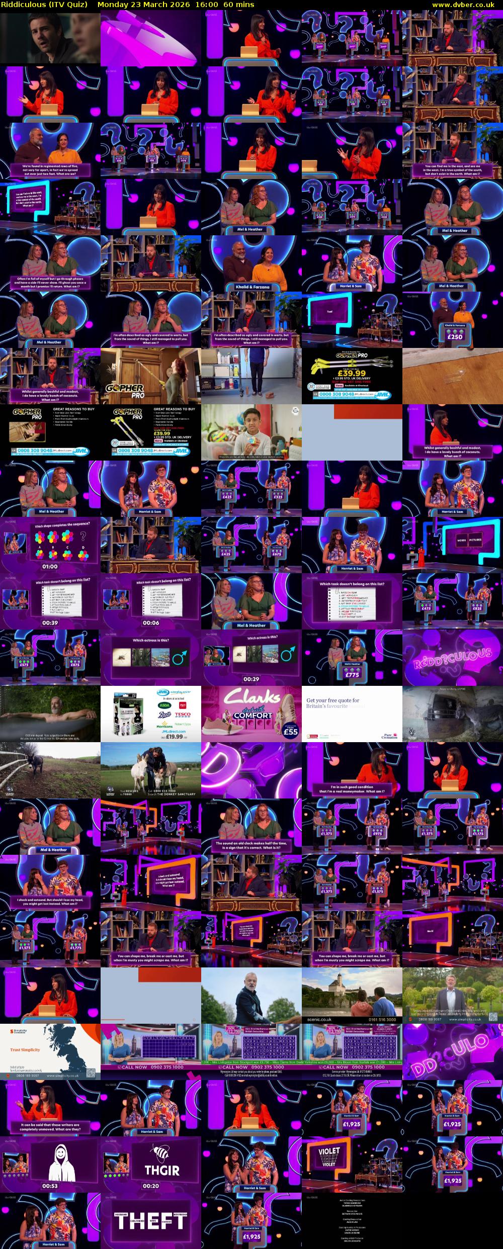 Riddiculous (ITV Quiz) Monday 23 March 2026 16:00 - 17:00