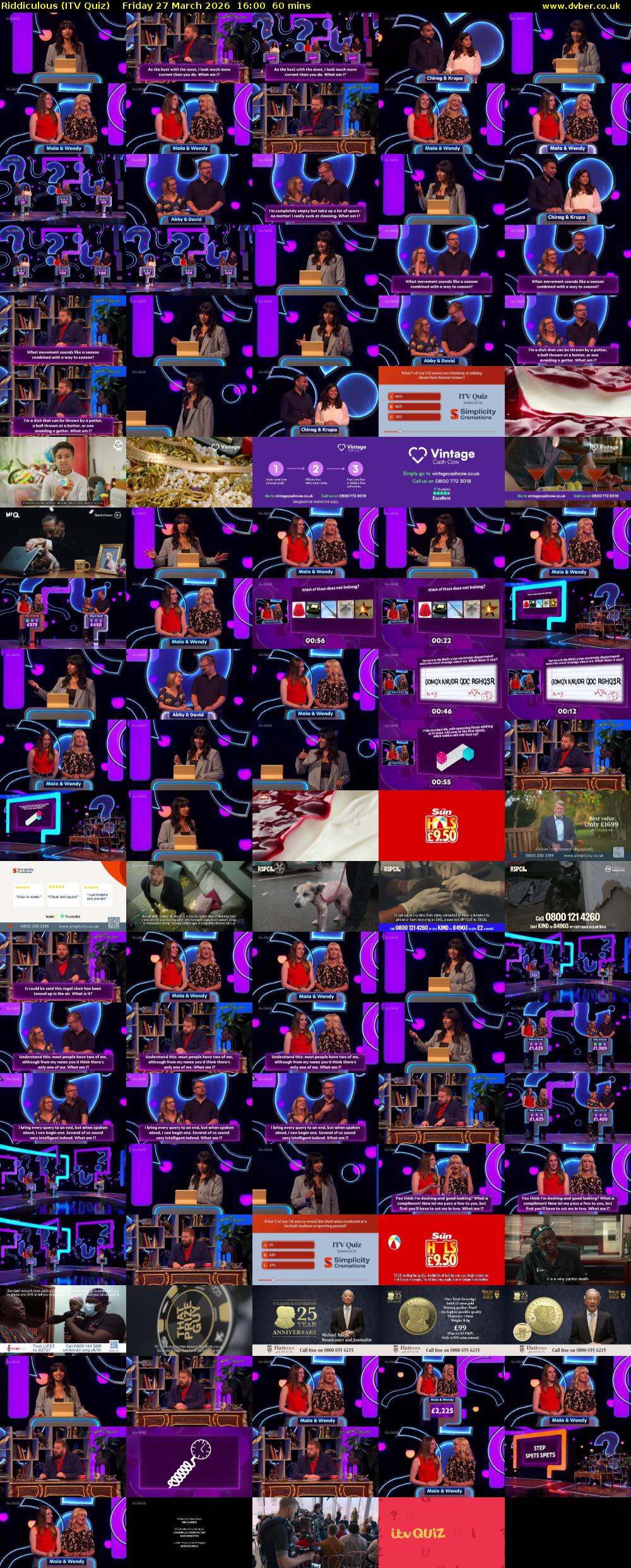 Riddiculous (ITV Quiz) Friday 27 March 2026 16:00 - 17:00
