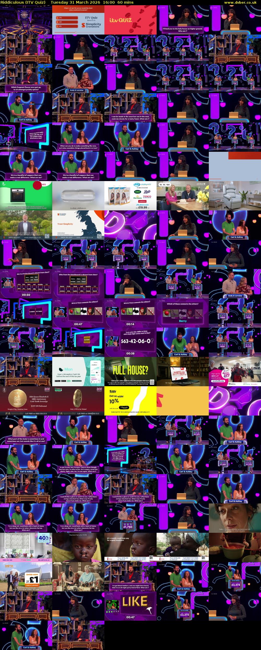 Riddiculous (ITV Quiz) Tuesday 31 March 2026 16:00 - 17:00