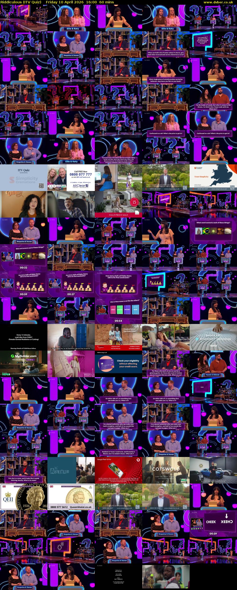 Riddiculous (ITV Quiz) Friday 10 April 2026 16:00 - 17:00