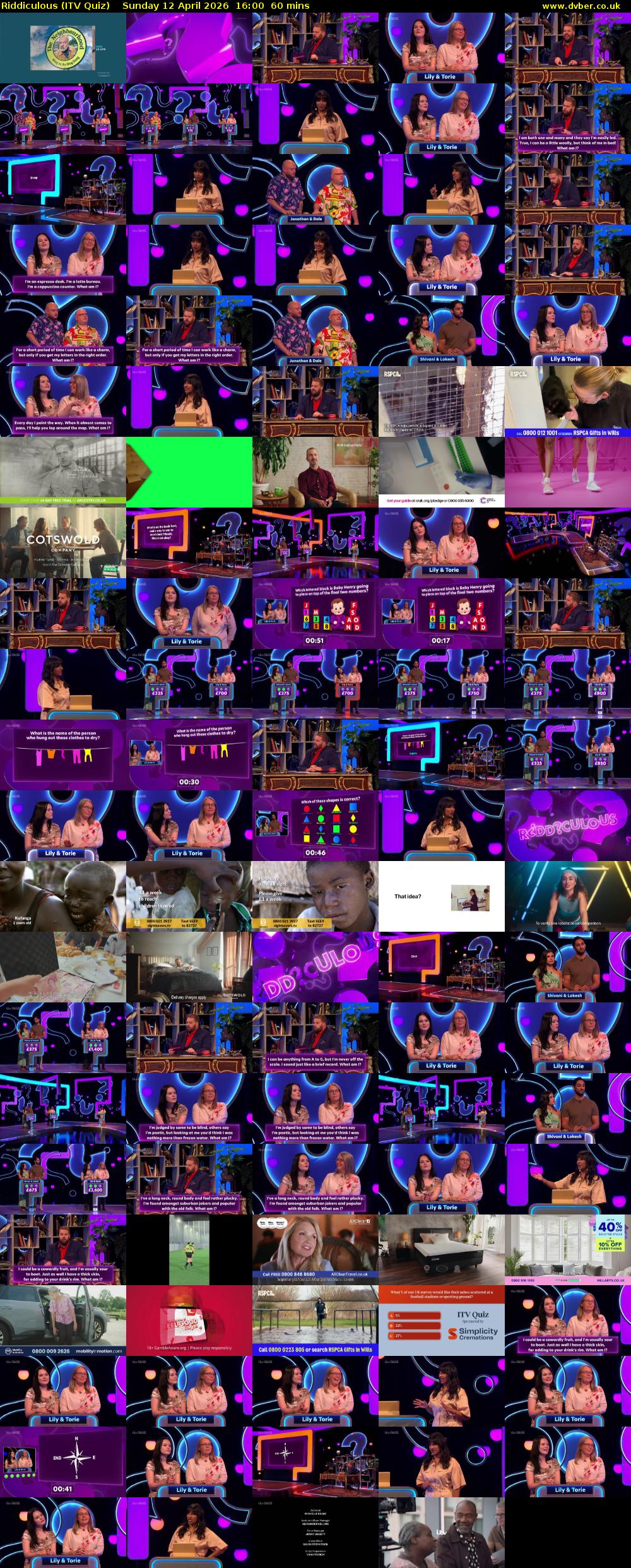 Riddiculous (ITV Quiz) Sunday 12 April 2026 16:00 - 17:00