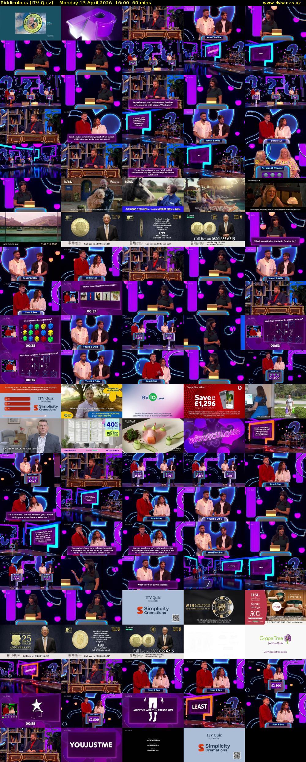 Riddiculous (ITV Quiz) Monday 13 April 2026 16:00 - 17:00